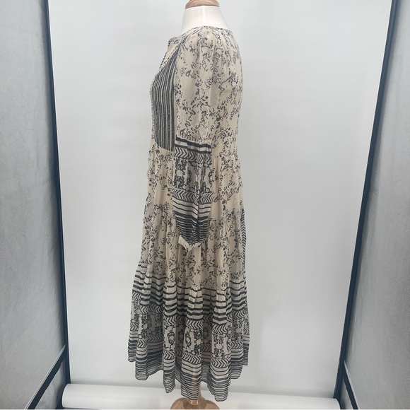 Talulah Tiered Midi Dress in Ivory Black Anthropologie Size Small - Picture 8 of 10